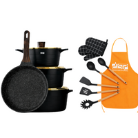 Set Juego De Ollas Con Utensilios De Cocina Multiusos 15 Piezas
