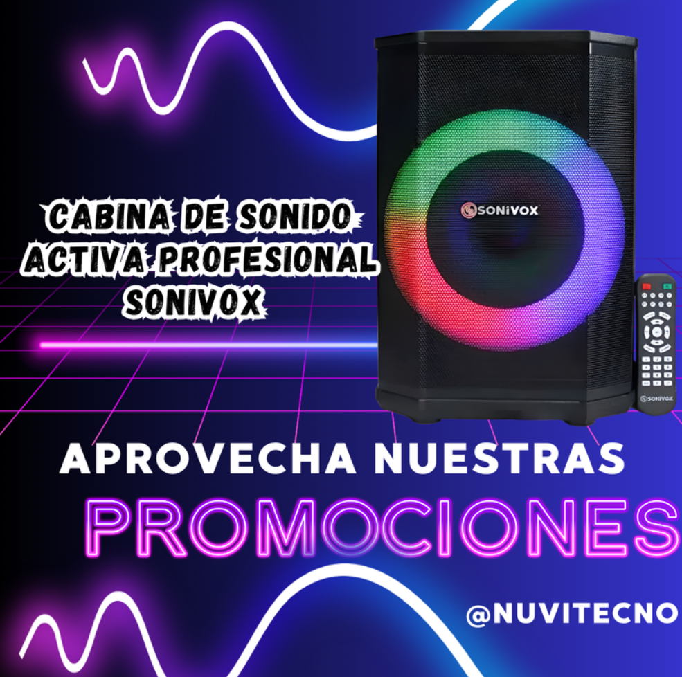Cabina De Sonido Activa Profesional Sonivox Vs-ssac101 Negro