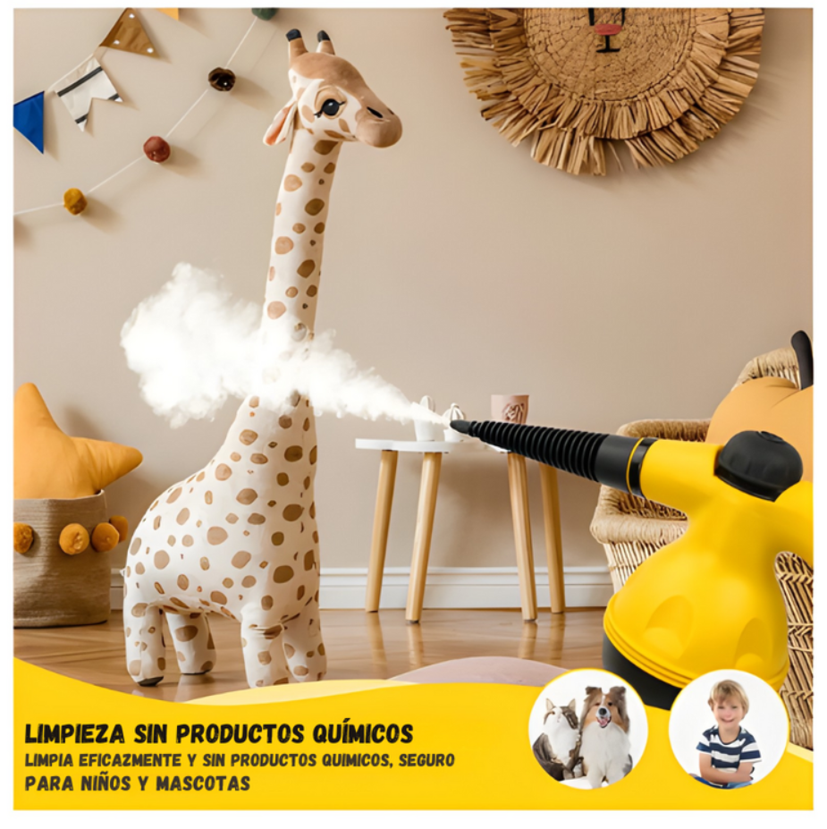 Limpiador A Vapor Portátil Multiusos Con Accesorios Amarillo