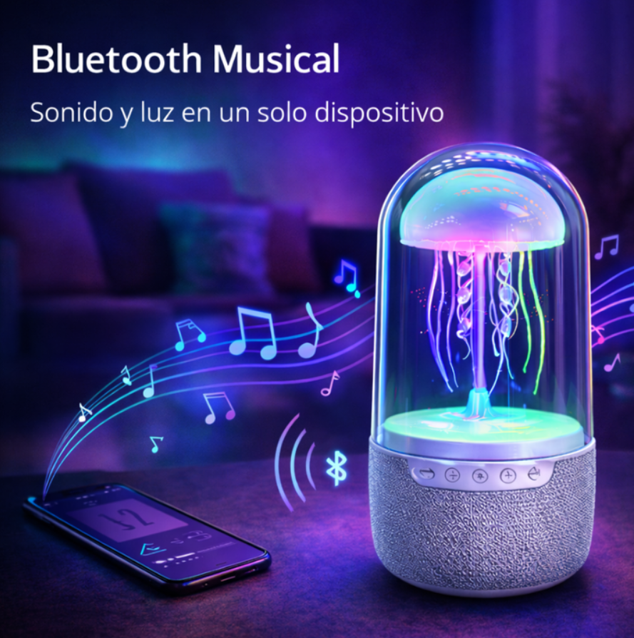 "Lámpara Led Medusa Parlante Bluetooth Luz Rgb Ambiental "