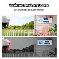 Camara Wifi Doble Lente Ptz Panel Solar Resistente Al Agua