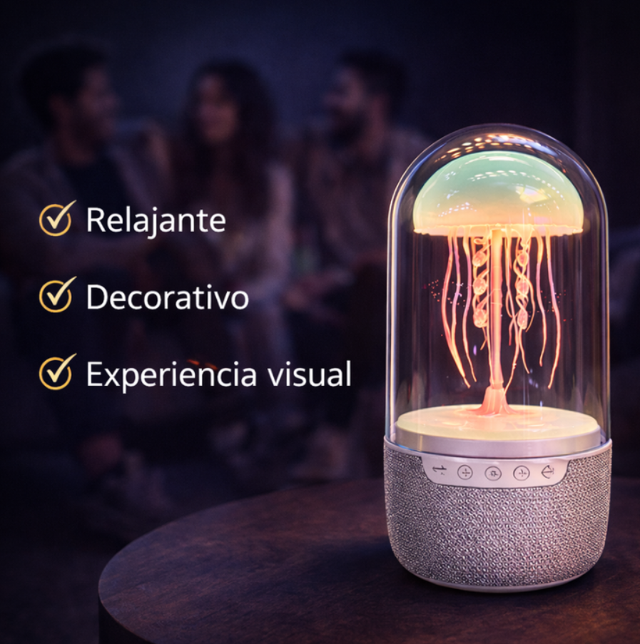 "Lámpara Led Medusa Parlante Bluetooth Luz Rgb Ambiental "