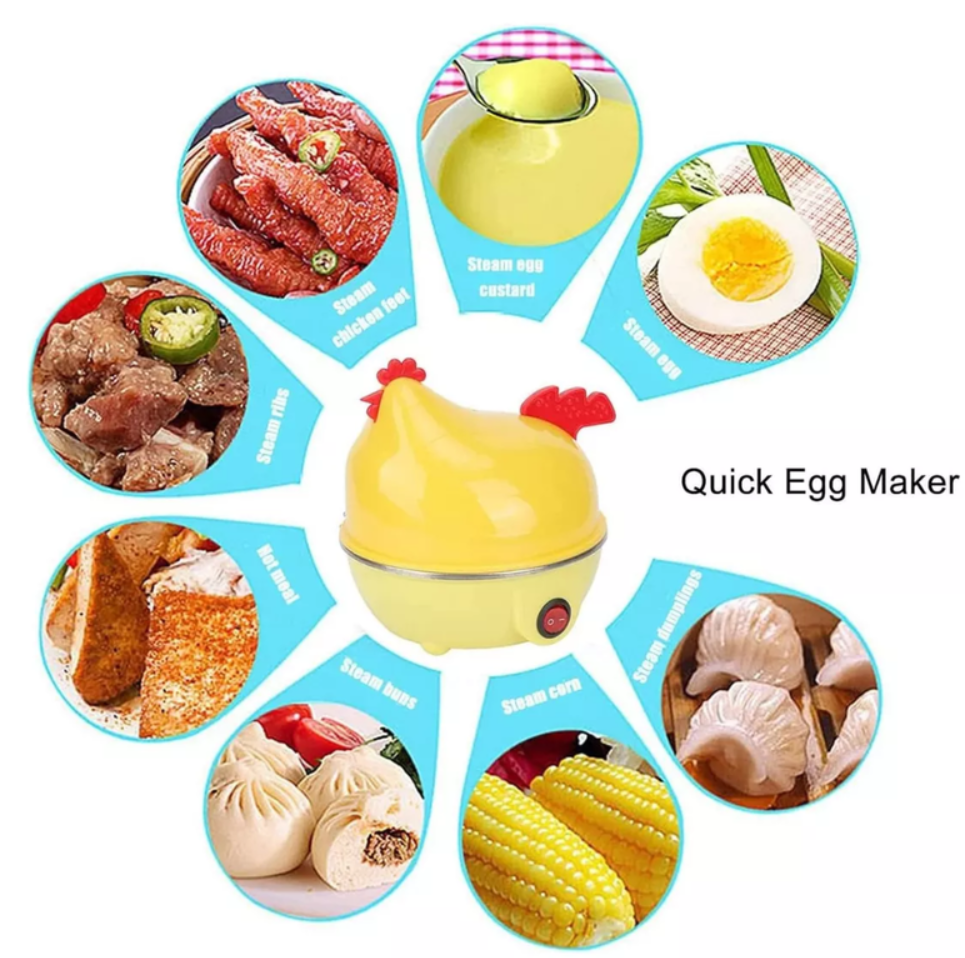 Hervidor De Huevos Eléctrico Gallina 6 Huevos Color Amarillo