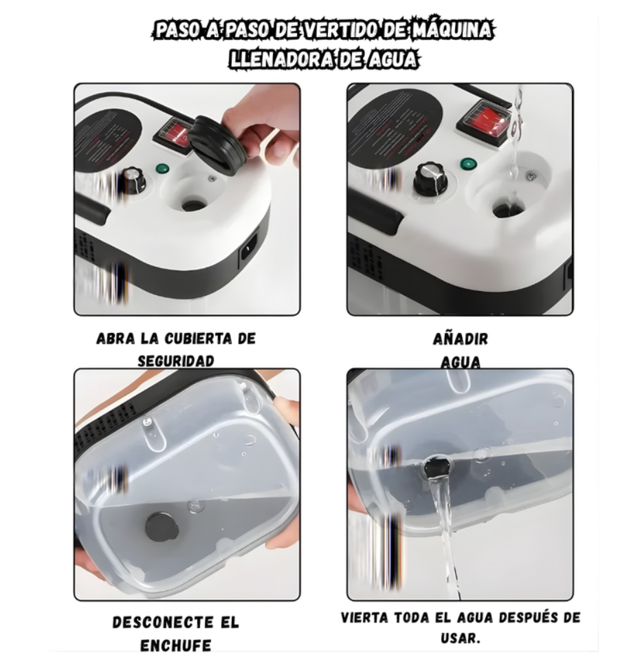 Limpiador A Vapor Portátil Alta Potencia Multiusos Con Accesorios