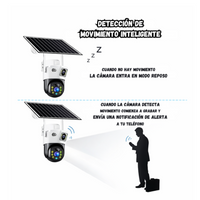 Camara Wifi Doble Lente Ptz Panel Solar Resistente Al Agua