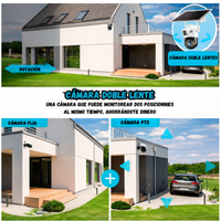 Camara Wifi Doble Lente Ptz Panel Solar Resistente Al Agua