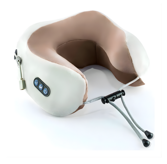 Almohada Masajeadora Cervical Cuello Viaje Recargable Calor Blanco 5v