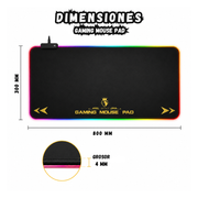 Pad Mouse Gamer Luz Led Rgb Antideslizante S4000 80x30 Cm