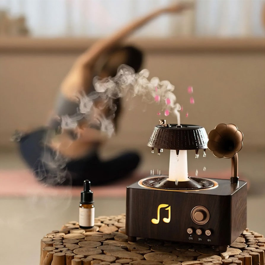 Humidificador Difusor Tocadiscos Lluvia Mas Esencia