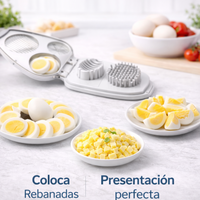 "Cortador De Huevos Y Frutas Multifuncional 3 En 1 Cocina "