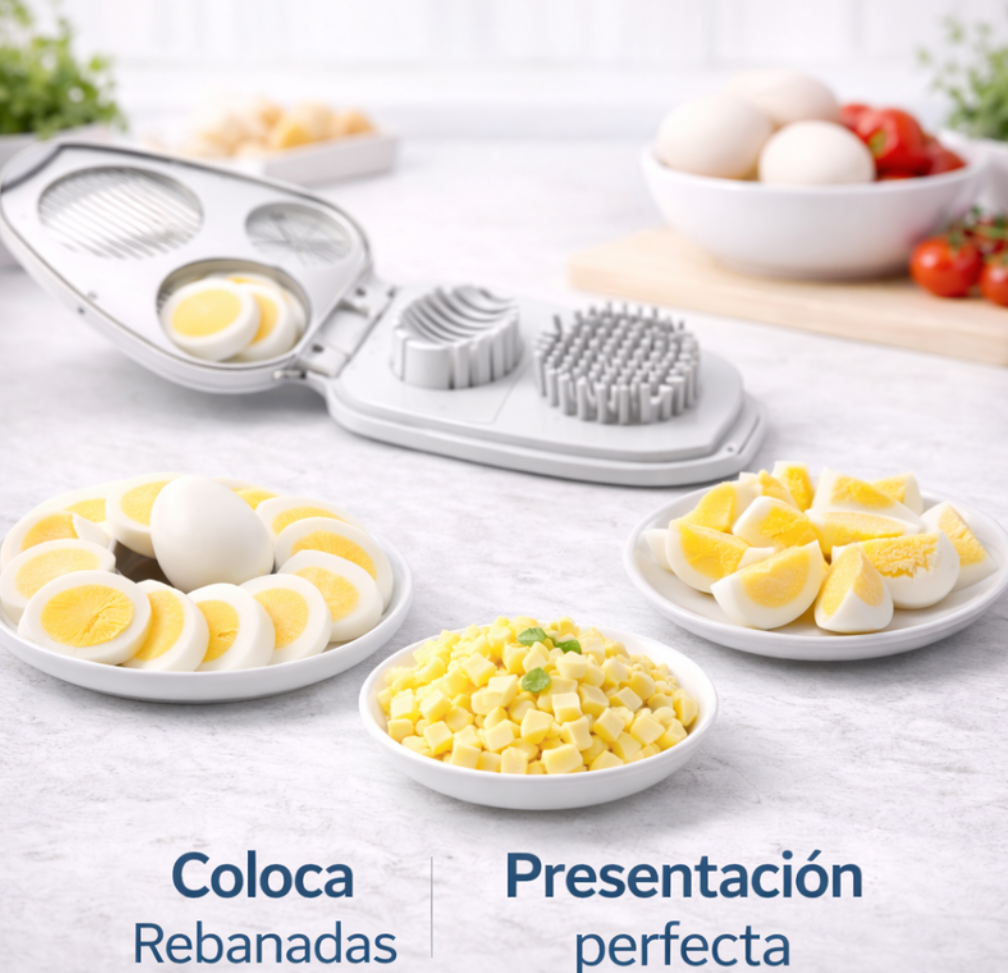 "Cortador De Huevos Y Frutas Multifuncional 3 En 1 Cocina "