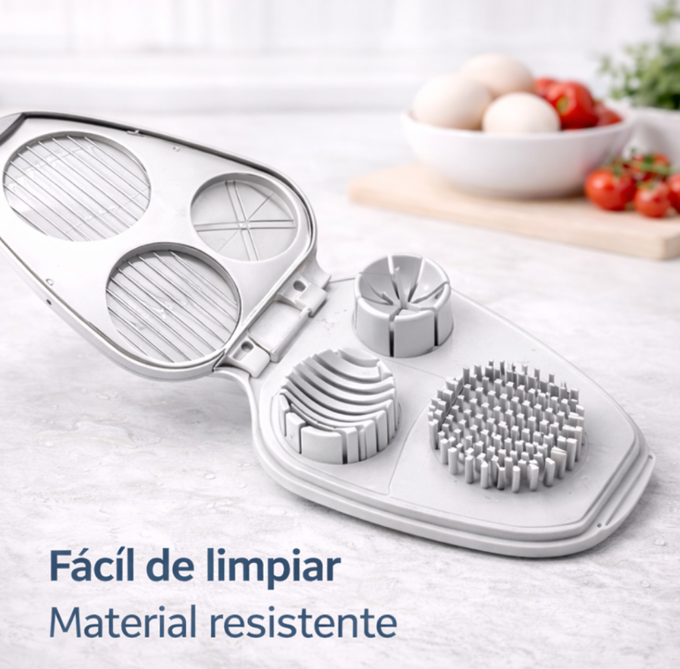 "Cortador De Huevos Y Frutas Multifuncional 3 En 1 Cocina "