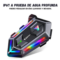 "Intercomunicador Para Casco Moto Y20 Max Negro Rgb "