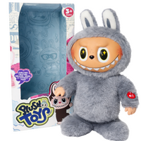 Peluche Muñeco Labubu Monsters Baila Camina Canta Gris