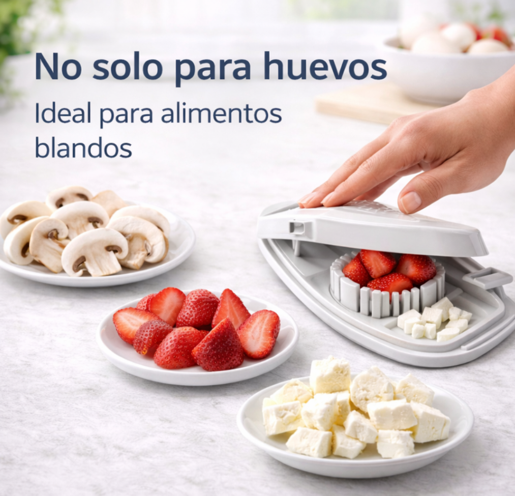 "Cortador De Huevos Y Frutas Multifuncional 3 En 1 Cocina "
