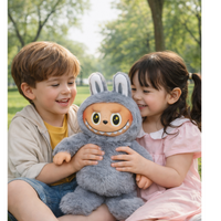 Peluche Muñeco Labubu Monsters Baila Camina Canta Gris