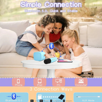 Kit Parlante Y Micrófono Karaoke Para Niños Bluetooth Led