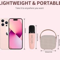 Kit Parlante Y Micrófono Karaoke Para Niños Bluetooth Led