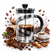 Cafetera Prensa Francesa De Lujo Vidrio 350 ML Con Filtro