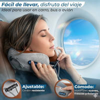 Almohada Masajeadora Cervical Cuello Viaje Recargable Calor Blanco 5v