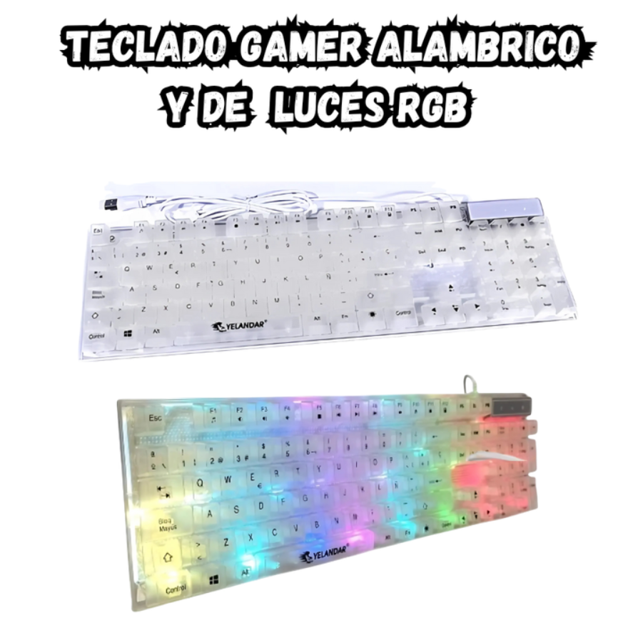 Teclado Mecánico RGB Transparente T20 – Diseño Gamer Profesional