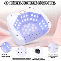 Lámpara LED UV Inteligente 168W Manicure Profesional 42 Luces