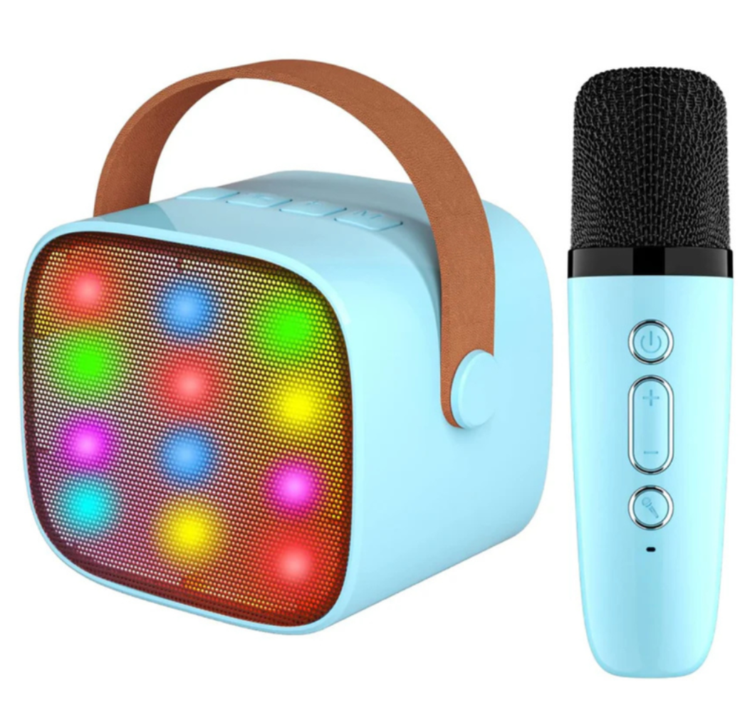 Kit Parlante Y Micrófono Karaoke Para Niños Bluetooth Led