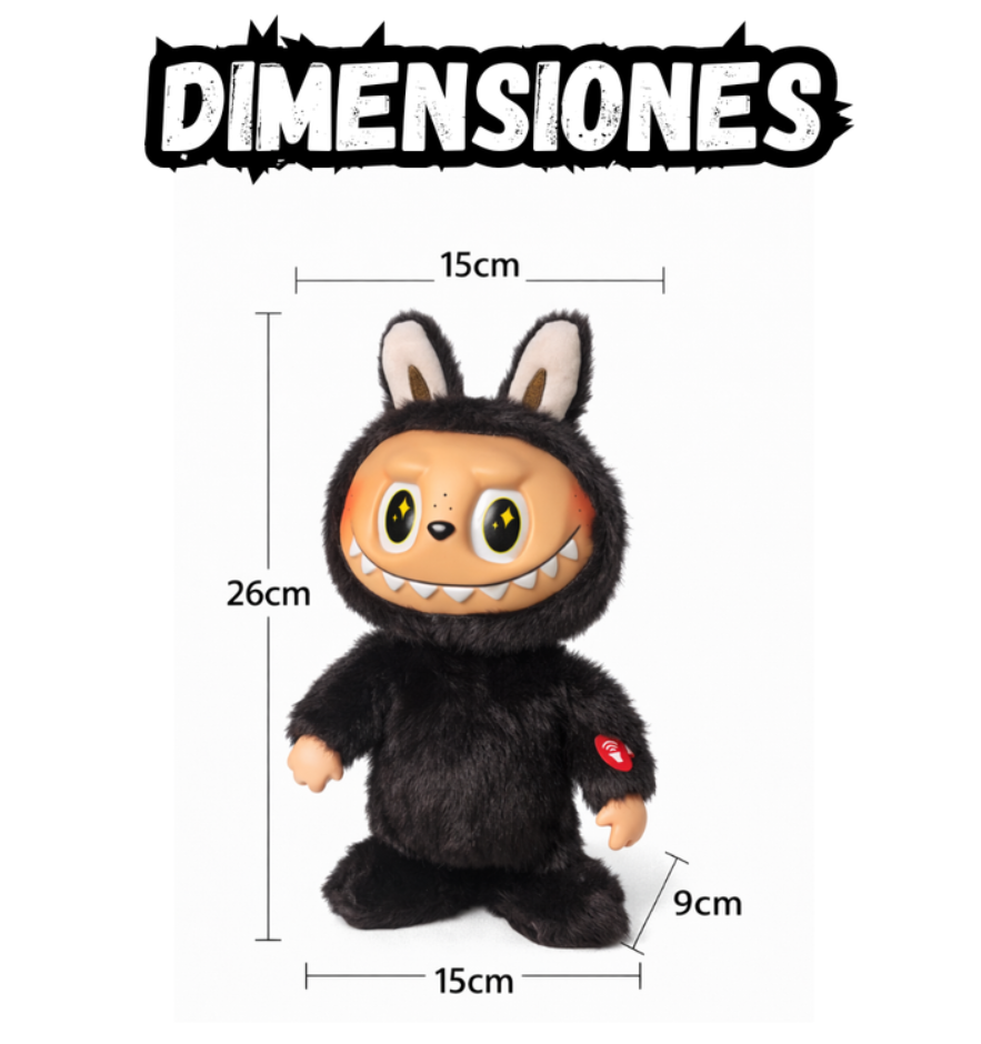 Peluche Muñeco Labubu Monsters Interactivo Baila Camina Canta Cafe