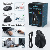 Mouse Ergonomico Vertical Weibo Wb-888 Alambrico Rgb