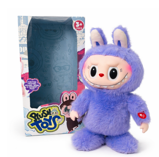 Peluche Muñeco Labubu Monsters Baila Camina Canta Morado