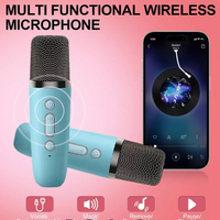 Kit Parlante Y Micrófono Karaoke Para Niños Bluetooth Led