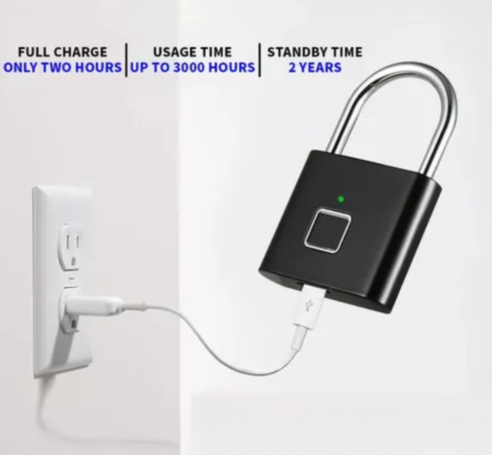Candado Con Lector De Huella Recargable Digital Sin Llave