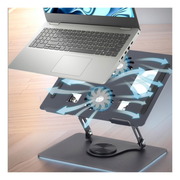 Soporte Laptop Ajustable Metal Con Doble Ventilador Base