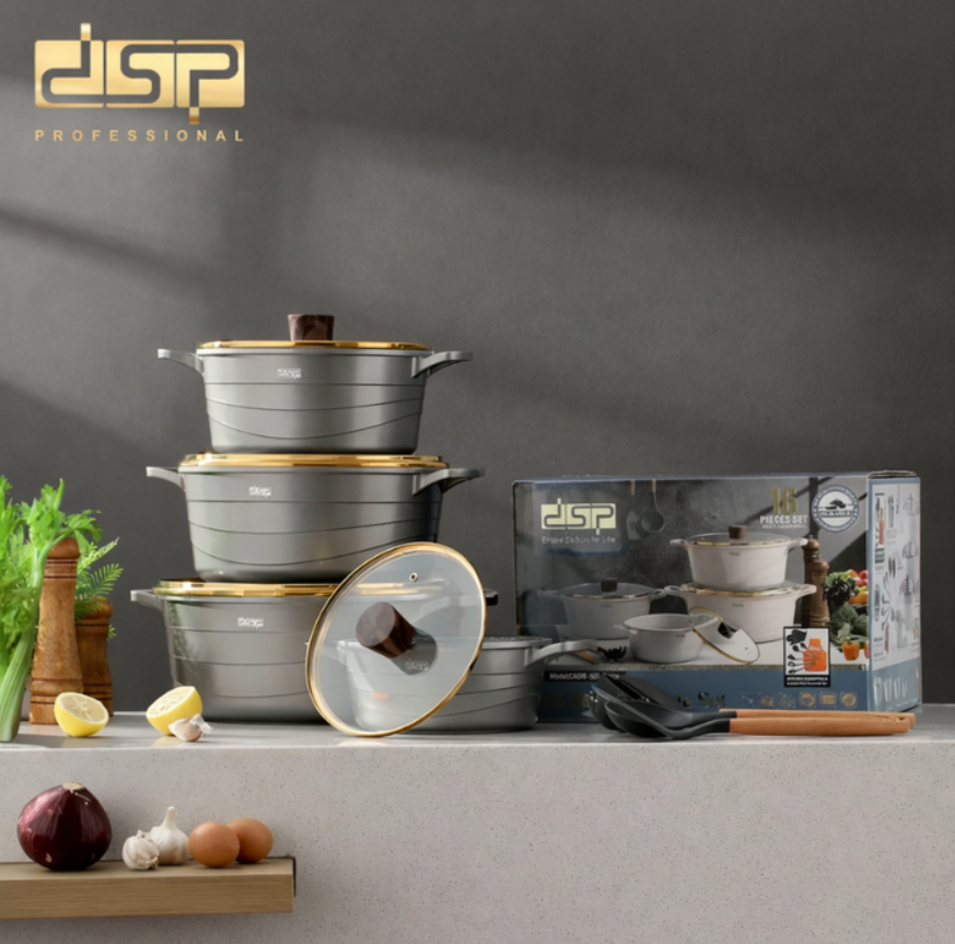 Set Juego De Ollas Con Utensilios De Cocina Multiusos 15 Piezas