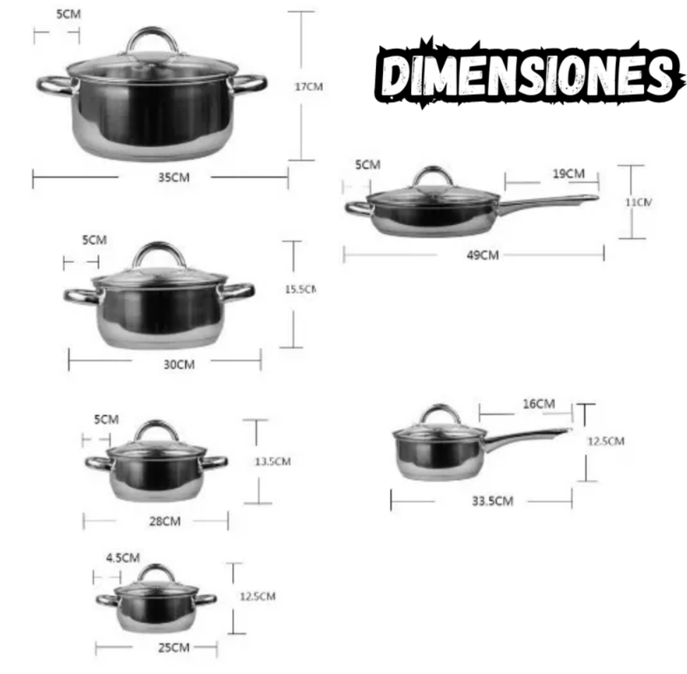 Bateria De Ollas Juego De 13 Pcs Swisshome Acero Quirurjico