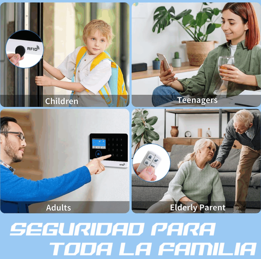 Kit Alarma Inalámbrica Wifi Sensor Puertas Y Movimiento Sos