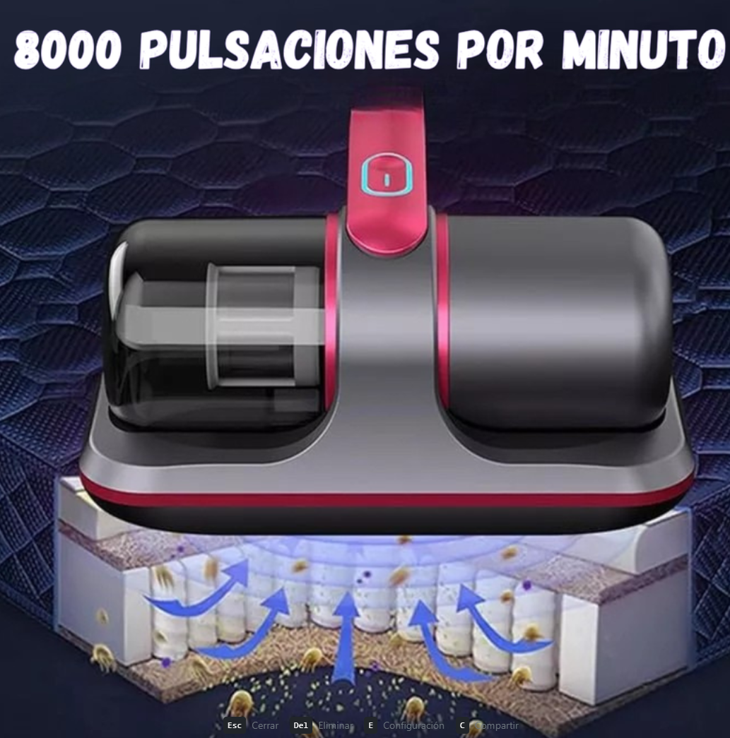 Aspiradora Mano Colchones Mueble Removedor Ácaros Recargable