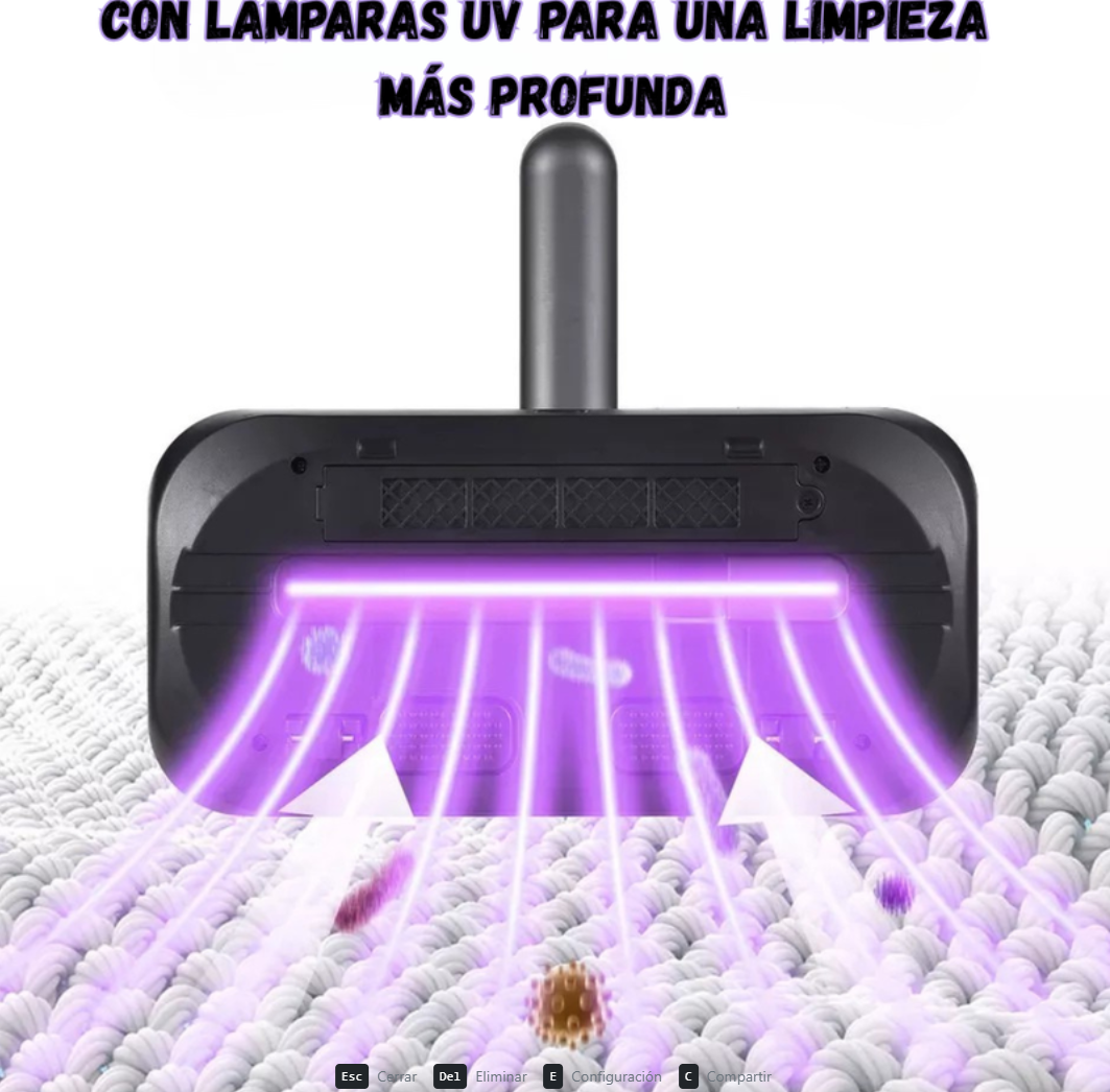 Aspiradora Mano Colchones Mueble Removedor Ácaros Recargable