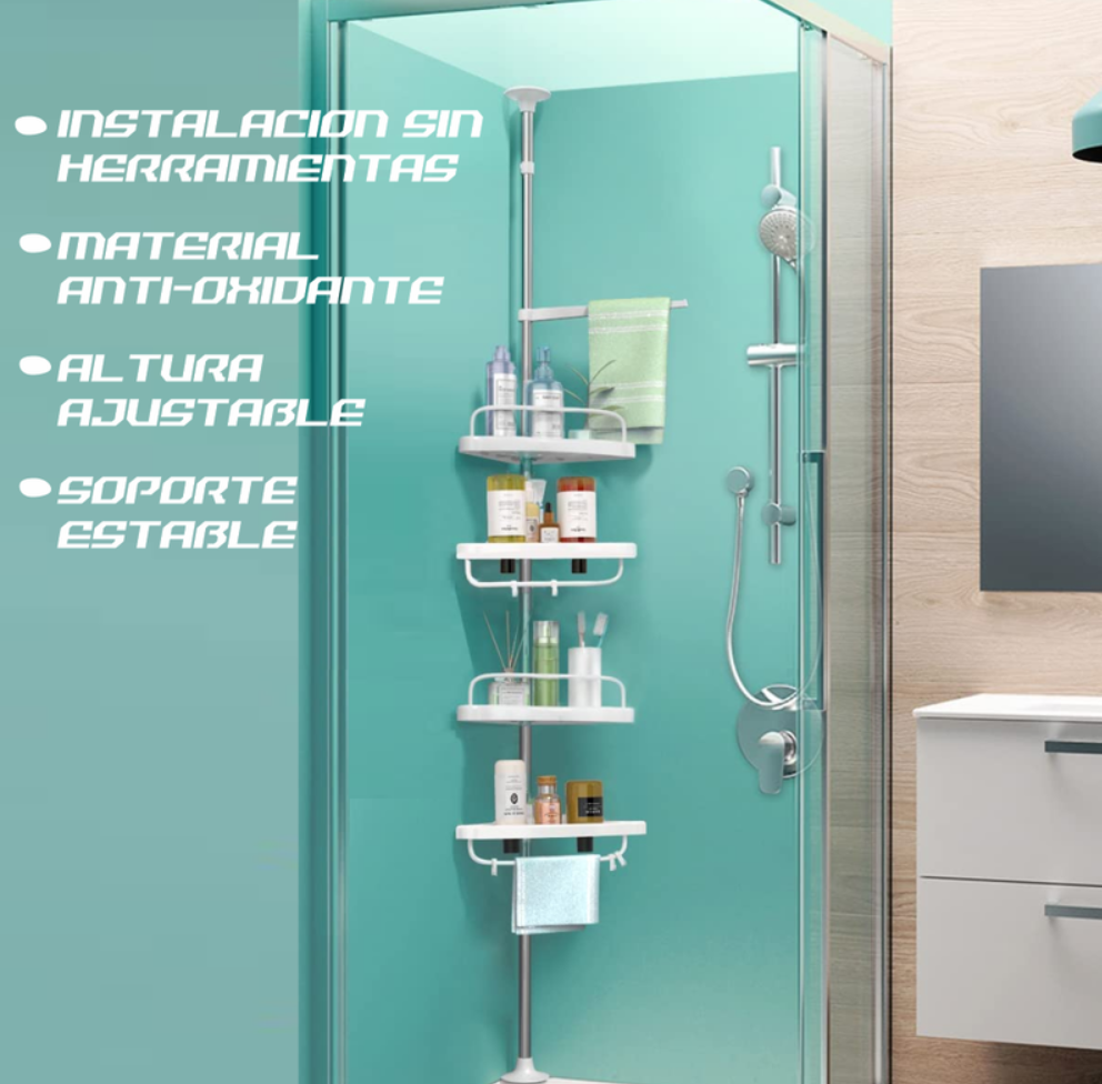 Organizador Esquinero Multifuncional Ducha Y Baño 4 Niveles