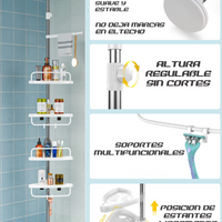 Organizador Esquinero Multifuncional Ducha Y Baño 4 Niveles