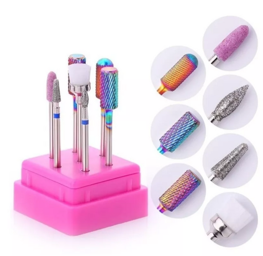 Kit De Brocas Puntas Fresa Acero Tungsteno Drill Pulidor Uña