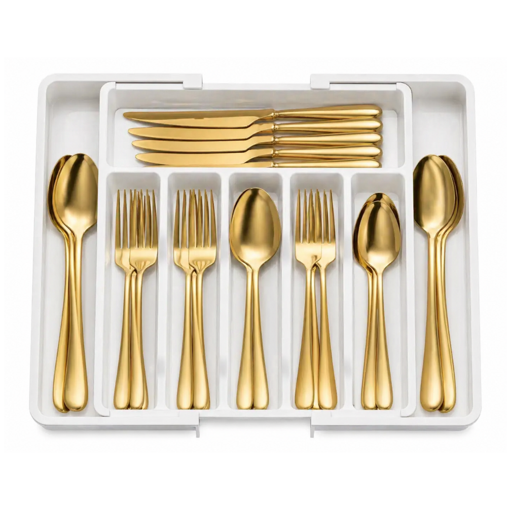 Bandeja Organizadora De Cubiertos y Utensilio De Cocina Expandible