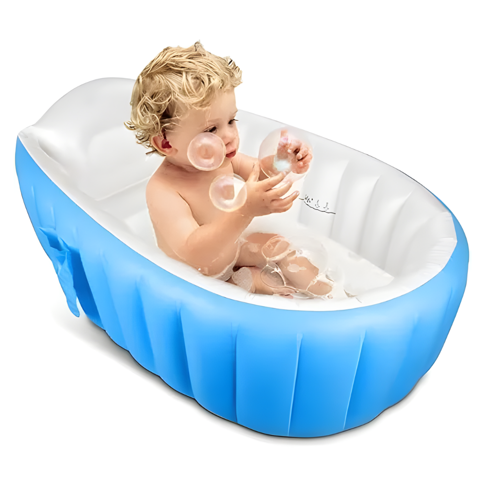 Bañera Inflable Ergonomica Portatil Para Bebes Bomba Manual