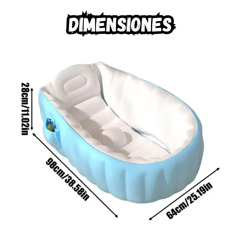 Bañera Inflable Ergonomica Portatil Para Bebes Bomba Manual