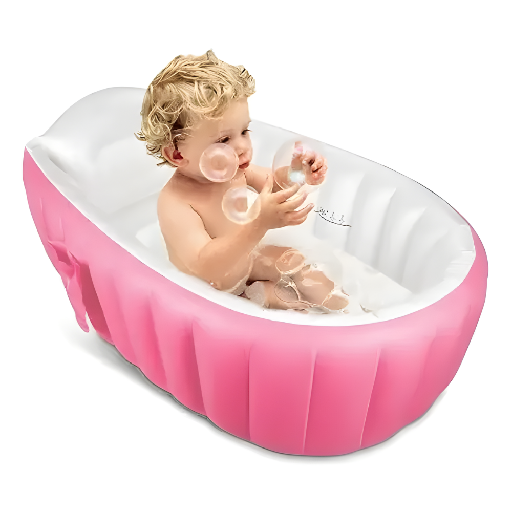 Bañera Inflable Ergonomica Portatil Para Bebes Bomba Manual