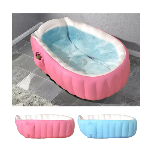 Bañera Inflable Ergonomica Portatil Para Bebes Bomba Manual