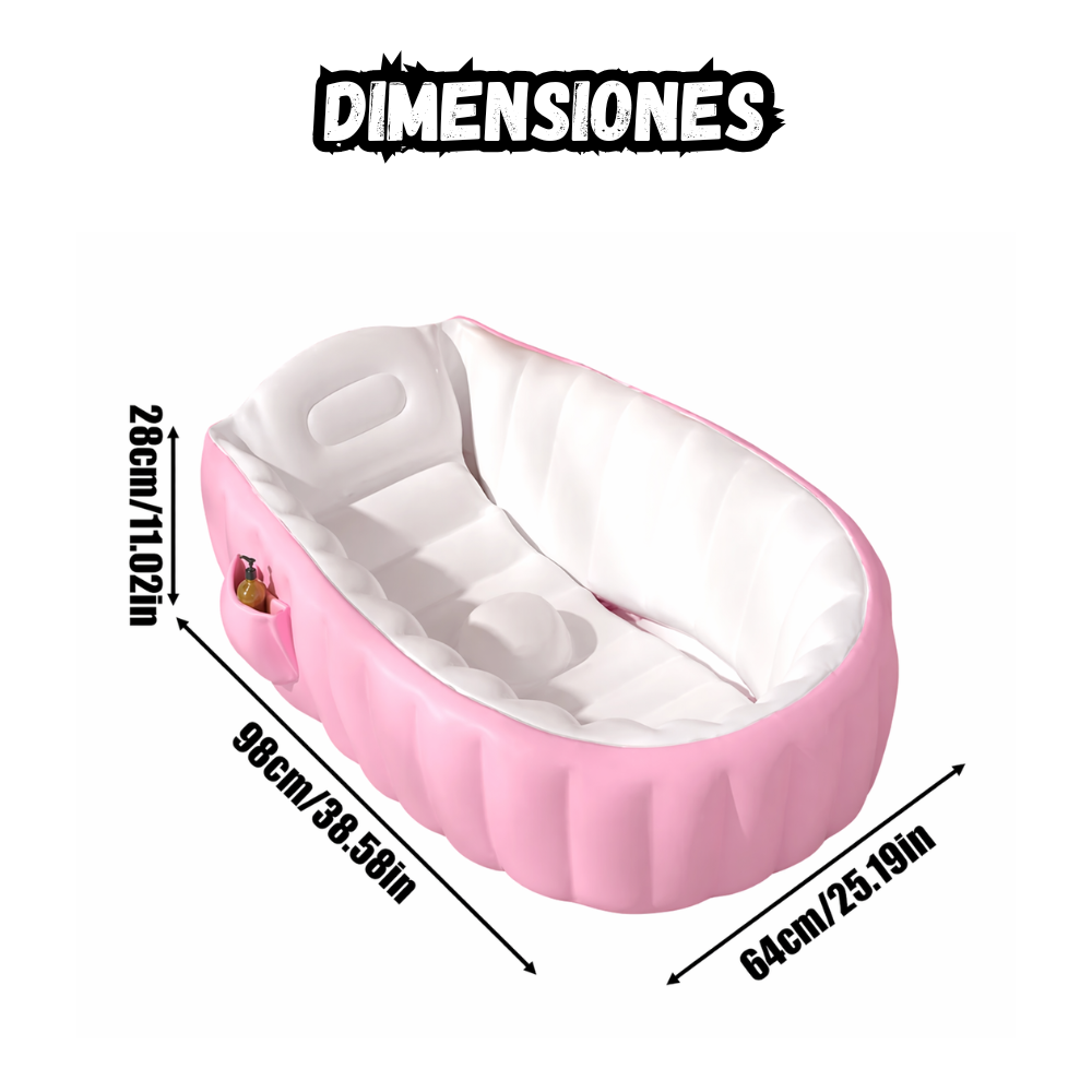 Bañera Inflable Ergonomica Portatil Para Bebes Bomba Manual