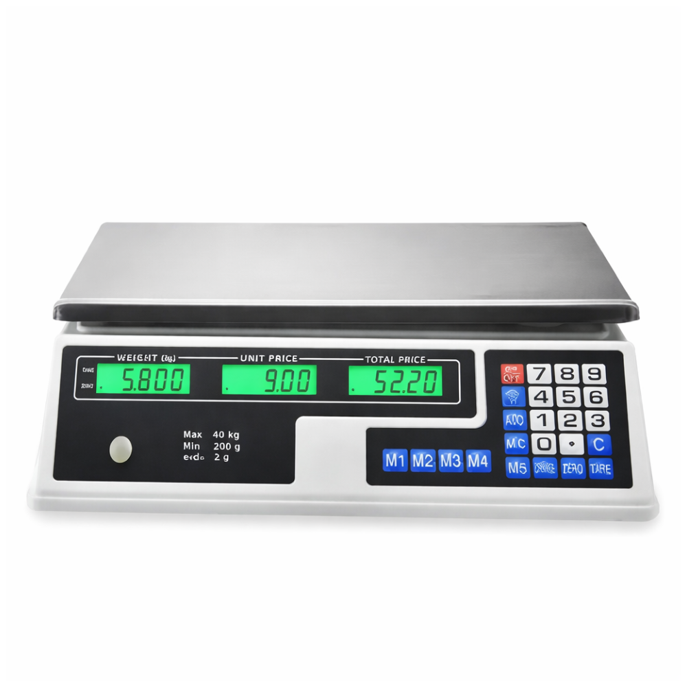 Bascula Digital Comercial Recargable 40kg Pantalla LED Alta Precisión