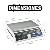Bascula Digital Comercial Recargable 40kg Pantalla LED Alta Precisión