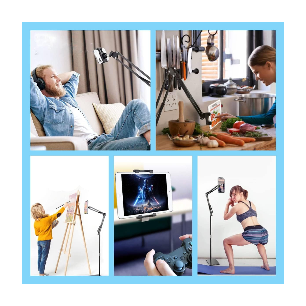Base Soporte Multifuncional Brazo Flexible Para Tablet Y Celular